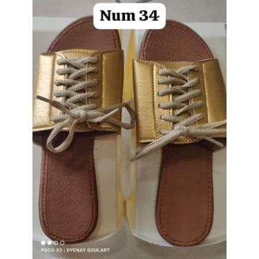 Imagem de Rasteirinha dourada num 34 - Dy Sandalias 