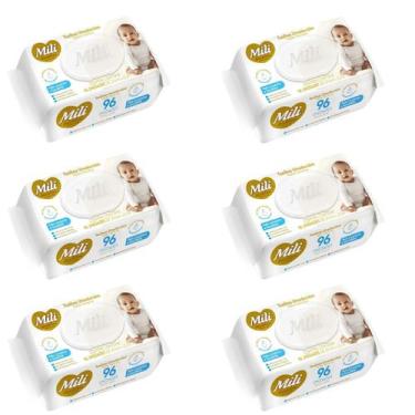 Imagem de Kit 6 Toalha Umedecida Mili Love & Care 96 Unidades - Mili