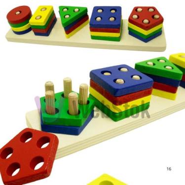 Imagem de Brinquedo Educativo Pedagógico Encaixe Formas Geométricas - Webstok