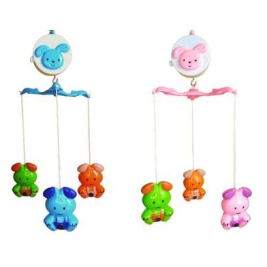 Imagem de Móbile Musical Giratório Berço Carrinho Coelho Coloria, Azul