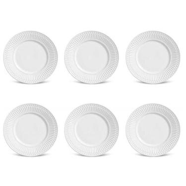 Imagem de Conjunto De Pratos De Sobremesa 06 Peças Roma Branco Porto Brasil