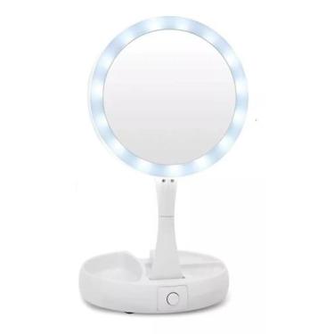 Imagem de Espelho De Luz Led Dobrável Aumenta 10x Maquiagem Portátil - Chinamix