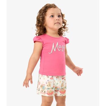 Imagem de Conjunto Infantil Blusa Com Shorts Rovi Kids Rosa