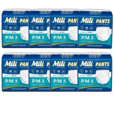 Imagem de Fralda Pants Adulto Mili Vita Care Premium P/M - 8 Pacotes com 8 Unida