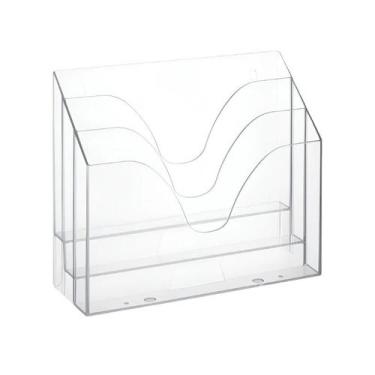 Imagem de Organizador Triplo Office Transparente 03 Compartimentos - maxcril
