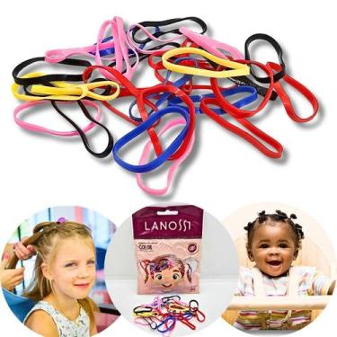 Imagem de Elástico de Cabelo Silicone Colorido Lanossi 100 Unidades
