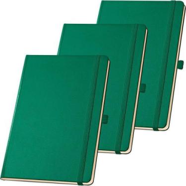 Imagem de Kit 3x Caderneta de Anotações 12x18cm 80 Fls Sem Pauta Verde - TopGet