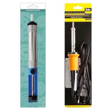 Imagem de Kit Ferro Soldar Profissional 40w 220v + 1 Sugador - Eda