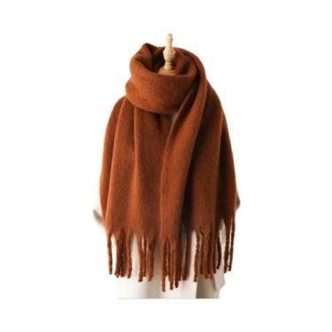 Imagem de Cachecol De Inverno Feminino Em Cashmere, Manta Quente E Macia, Xale L