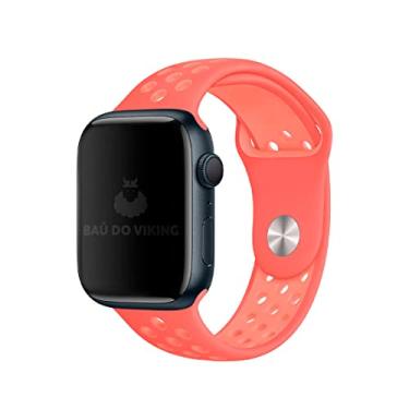Imagem de Pulseira Silicone Furos Esportiva, compatível com Apple Watch (Coral Vivo, 42/44/45 Pequeno)