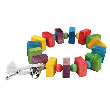 Imagem de 01 02 015 Poleiro de madeira para pássaros, fácil de instalar, blocos de madeira para pássaros para papagaios