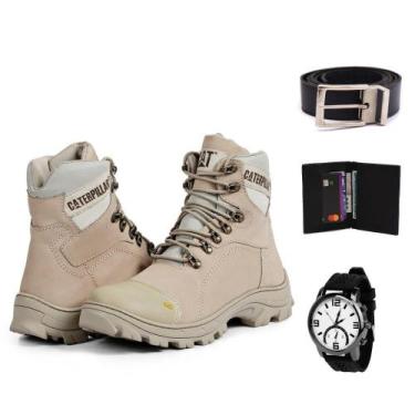 Bota Adventure Caterpillar Masculina Em Couro Marfim na Americanas