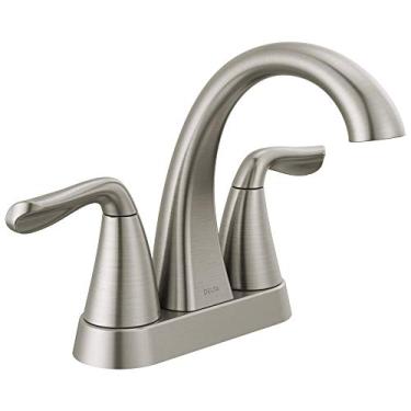 Imagem de Delta Faucet Arvo Centerset Torneira de banheiro Níquel escovado, Torneira para pia de banheiro, Conjunto de drenagem incluído, SpotShield inoxidável 25840LF-SP
