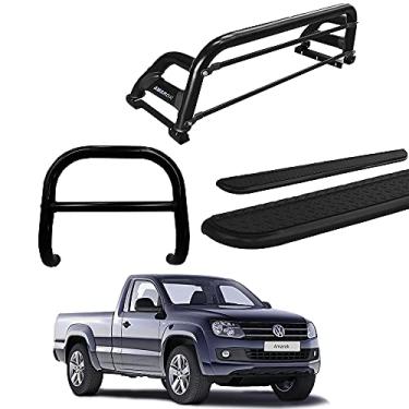 Imagem de Kit Quebra Mato + Estribo CHAPA + Santo H2 AMAROK CS PRETO