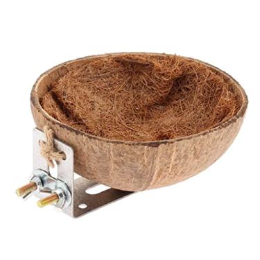 Imagem de Serenable Brinquedo Alimentador de Gaiola de Ninho de Pássaro de Coco Natural