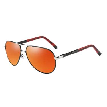 Imagem de Óculos de Sol Masculino Polarizado Óculos Grande UV400 Lente Polarizada (Laranja)