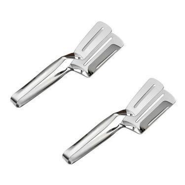 Imagem de Kit 2 Pegador Duplo Twin Inox Porções Salgados Frituras Assados Restaurante