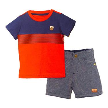 Imagem de Conjunto Infantil Menino Short Camiseta Mauricinho Tm 2 A 10