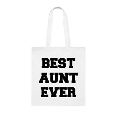 Imagem de Bolsa tote Best Aunt Ever, Aunt Gift, Aunt Christmas, Ideia de presente para melhor tia, Aunt Shoulder bag, Aunt reutilizável bags, Gift for Aunt of Favorite Daughter, Son and Kids, Branco