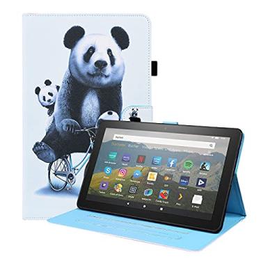 Imagem de YUNCHAO Caixa de telefone Para Amazon Fire HD 10 2021 Padrão de Animal Estojo de Couro Flip Horizontal Com Holder & Cart Slots & Follow Frame & Sleep/Wake-up Função capa para celular
