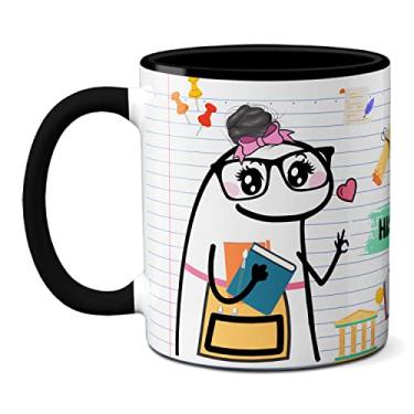 Imagem de Caneca Professora De História Frase Prestem Atenção Flork (Preta)