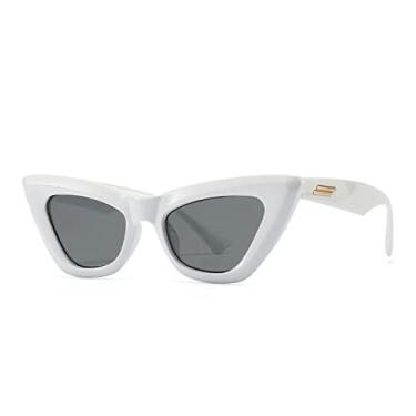 Imagem de Óculos de Sol Olhos de Gato Moda Feminina Tons Vintage Designer Luxo Óculos de Sol UV400 Óculos Gafas De Sol,branco,A