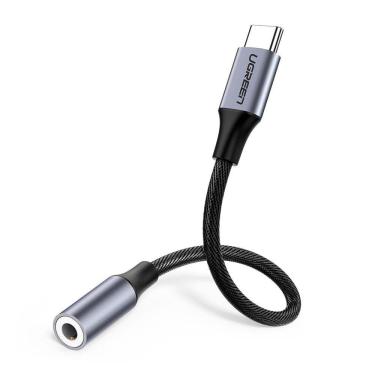 Imagem de Cabo de Áudio Ugreen AV142  Usb Tipo C p 3,5mm 10cm Cinza