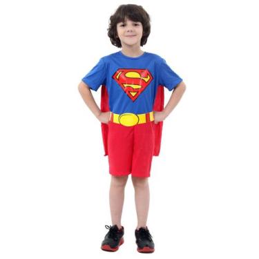 Imagem de Fantasia Super Homem Infantil Curto - Original - Liga Da Justiça