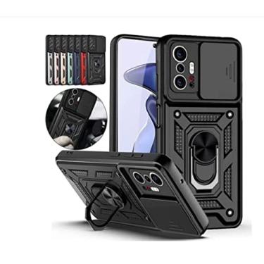 Imagem de Capa Case Anti Impacto Armor Ring Luxo Premium+película De Vidro full glue 9d Xiaomi 11t / 11t Pro (PRETA)