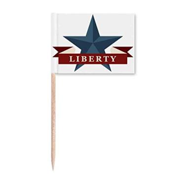 Imagem de Pentagram Liberty Slogan America Country City bandeiras de palito de dente marcador para decoração de festa