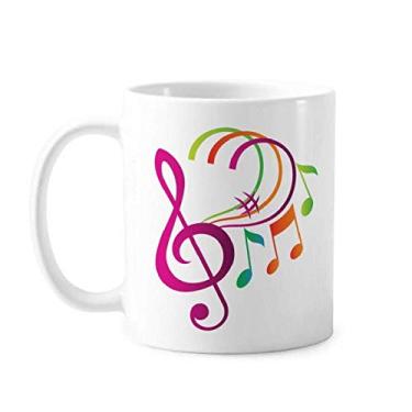 Imagem de Music Notation Caneca verde laranja rosa cerâmica cerâmica xícara de café porcelana louça