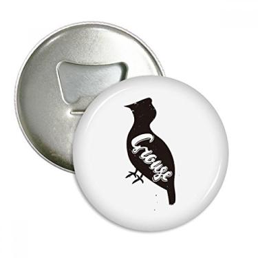 Imagem de Grouse Abridor de garrafas de animais preto e branco com ímã de geladeira emblema multifuncional