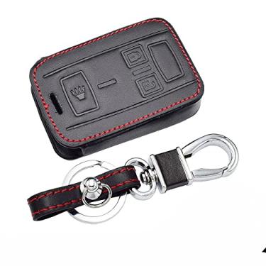 Imagem de SELIYA Capa de chave de carro de couro, apto para GMC Sierra Canyon Chevrolet Colorado Silverado Remote Cover Auto Keychain Protect Bag, 3 botões
