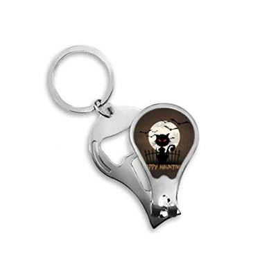 Imagem de Cortador de unhas Catoon Halloween Night Cat Catoon abridor chaveiro tesoura