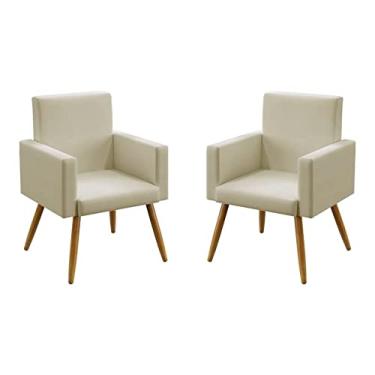 Imagem de Kit 2 Poltronas Decorativas Nina Para Sala de Estar Sued Bege Aradecor