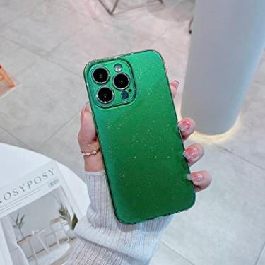Imagem de Bling Glitter Neon Color Case Capa Para iPhone 14 13 12 11 Pro Max XR X XS 8 7 Plus SE3 Silicone Macio Capa Brilhante à Prova de Choque, Verde Escuro, Para iPhone XR