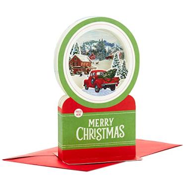 Imagem de Hallmark Cartão de Natal Pop Up Musical Paper Wonder (Globo de neve de caminhão vermelho, toca nós lhe desejamos um feliz Natal)