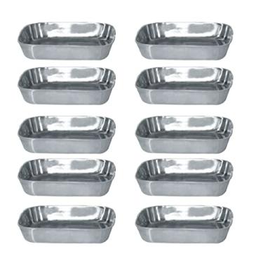 Imagem de Kit 10 Formas Assadeira 28cm Sem Abas Alumínio Fundido Polido 28cm