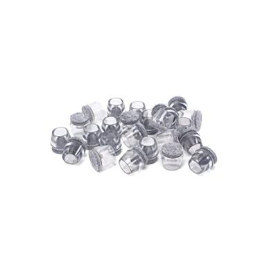 Imagem de Protetores de chão para cadeira Furnigear com almofadas de feltro de lã para móveis, cadeiras de silicone para cadeira, copos redondos, protetores de piso, 7/8"-15/16", Clear Gray-20 Pack