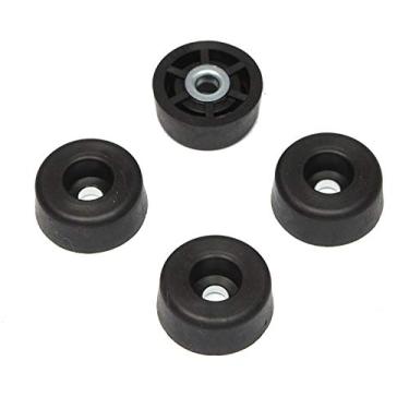 Imagem de 4 pés de borracha médios redondos # 2 – 0,375 A X 0,875 D – Feito nos EUA – Seguro para alimentos, tábuas de corte, eletrônicos, artesanato, madeira