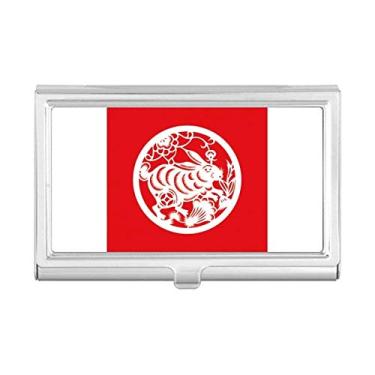 Imagem de Porta-cartões de visita com arte do zodíaco chinês, corte de papel, porta-cartões