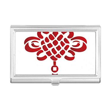 Imagem de Carteira de bolso com padrão de segurança vermelho da China Knot