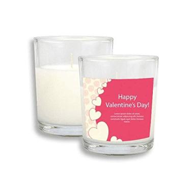 Imagem de Cera de incenso perfumada de vidro rosa branca Happy Valentine's Day