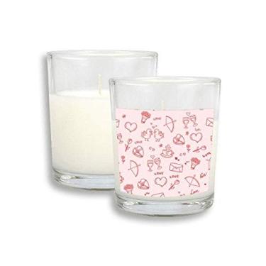 Imagem de Rosa vermelho corações amor dia dos namorados velas brancas de incenso de vidro perfumado