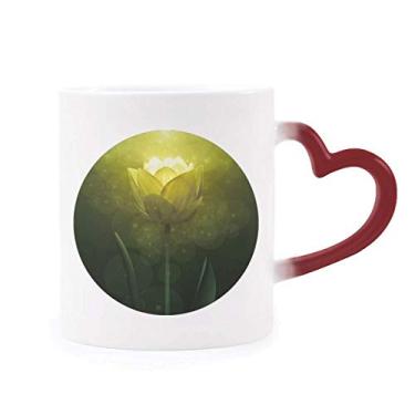 Imagem de Tulipa Greenery Flower Plant Heat Sensitive Mug Red Color Changing Grés Cup