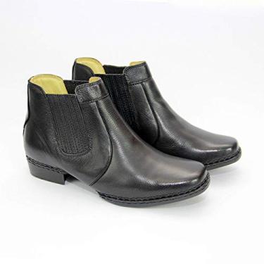 Imagem de Botina Bota Masculina Couro Napa Conforto Cla040-q Dt (38, Preto)