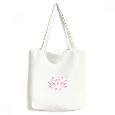 Imagem de Bolsa de lona com estampa de flor de lótus rosa bolsa de compras casual bolsa de compras