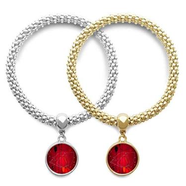 Imagem de DIYthinker Pintura de arte abstrata com flores vermelhas e pingente de milho para presente de casal