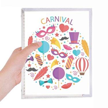 Imagem de Caderno de balão com laço para máscara, caderno de carnaval do Brasil, folha solta, diário recarregável, artigos de papelaria