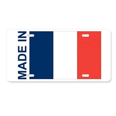 Imagem de DIYthinker Placa de licença Made in France Country Love Decoração de aço inoxidável para automóveis